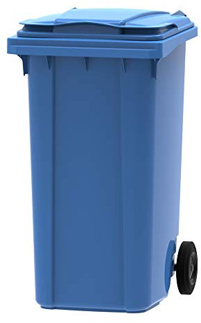Office Needs Direct Blue Wheelie Bin Polyethylene 240 Litre Wheeled Recycling Waste Bin