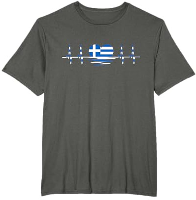 Griechenland Herzschlag Herz Griechische Flagge Griechenland T-Shirt