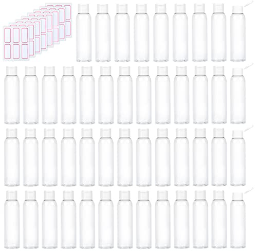 Trendbox 4oz Clear Plastic Empty Bottles with Flip Cap -BPA-free Travel Containers For Shampoo, Lotions, Liquid Body Soap and Massage Oils (4oz - 48 pack)