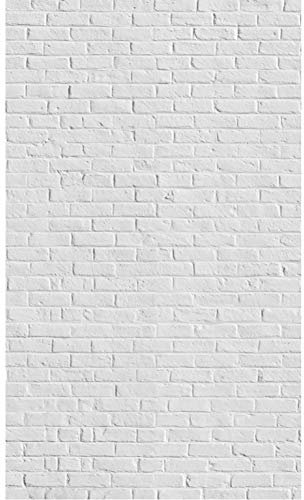 Papier peint intissé loft industriel, brique blanche, 250 cm X 150 cm