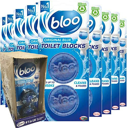 10x Bloo Water in Cistern Twin Blue Toilet Blocks Toilet Flush Disinfectant 20 Total