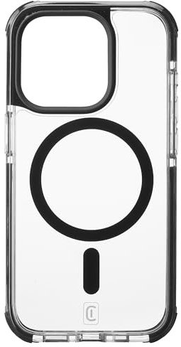 Cellularline - Tetra erzwingen Starke Wachmageln - iPhone 15 Pro - Ultra -Schutzabdeckung - kompatibel mit Apple Magsafe -Ökosystem - Transparent