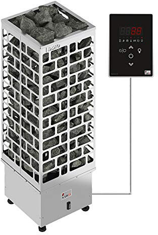 Sawo Cubos Ni2 9kW Elektrische Saunaofen 230V/400V zusammen mit Bedienfeld Saunova und 80kg Saunasteine