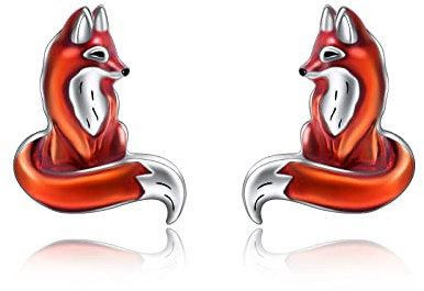 Kitsune Fuchs Ohrringe Sterling Silber niedliche Fuchs Ohrstecker Schmuck Geschenke für Damen Teenager Mädchen