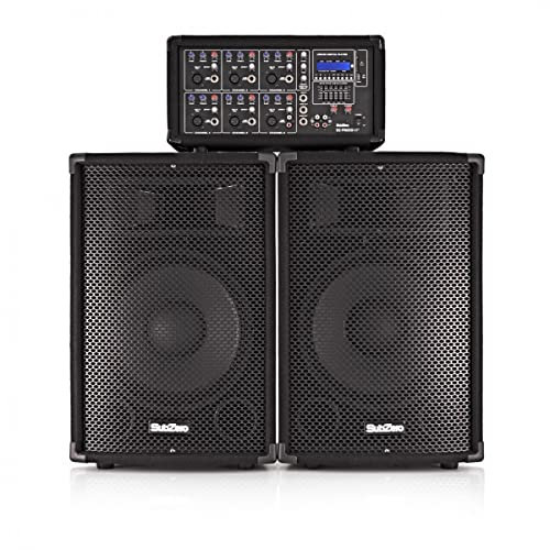 SubZero 12 Inch PA Speaker System with Mixer & Bluetooth 250W