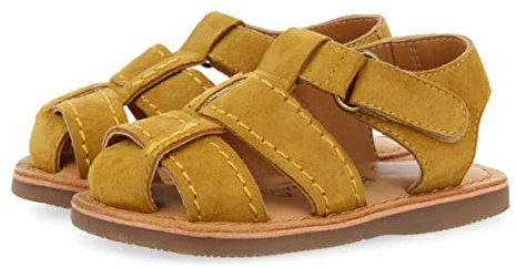 Sandales en Peau de Couleur Moutarde Type randonnée pour garçon cabixi