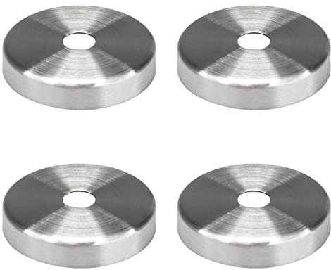 PRIOstahl Abdeckrosetten Rosetten Rundrosetten Rohrrosette Wandabschluss x 4 Stück Ø 74 mm mit Mittelbohrung Ø 12,5 mm Abdeckung für Handlaufhalter Rohre Rundrohre Rohrleitung aus Edelstahl V2A