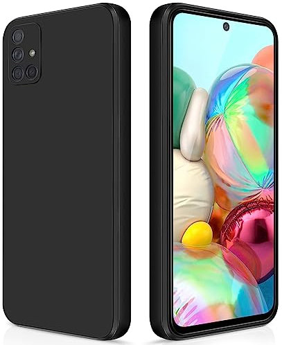 GiiYoon Hülle Kompatibel mit Samsung Galaxy A71, Hochwertiges Liquid Silicone Case, Rundumschutz Handyhülle, Kratzfestes Weiches Mikrofaserfutter- Schwar