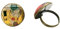 MeLbiz Klimt The Kiss Ring, Kuppel, Glaskunst, Bildring, Foto, handgefertigter Schmuck, verstellbare Größe, Ringe für Mädchen und Frauen, 2.5, Glas, Erstellter Türkis
