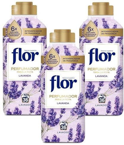 Flor Perfumador para la Ropa, con perlas de frescor, fragancia Lavanda - 108 lavados (3x36 lavados)