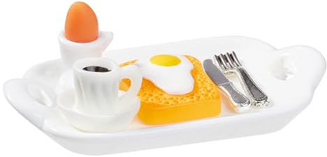 Hobbyfun Miniatur Frühstück 5 Teile 3.2x5.2 cm Kunststoff Set