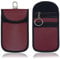 Keyless Go Schutz Autoschlüssel, 2 Stück Funkschlüssel Abschirmung Schlüsseltasche RFID Blocker Schlüsseletui Kohlefaser Leder Faraday Keyless Go Schutzhülle (Rot)