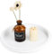 Funly mee Bandeja redonda de madera para servir, bandeja decorativa para mesa de café, 12.6 x 12.6 pulgadas (blanco)