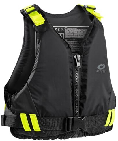 Osprey Adult Buoyancy Aid 50N, PFD Swim Vest, Waterproof Float Jacket for Watersports, Paddleboarding and Kayaking Black S/M