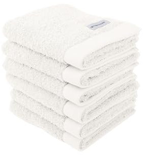 TOM TAILOR Gästehandtuch, 6er Set, 30 x 50 cm, 100% Baumwolle / Frottier, mit Aufhänger und Label mit Logo, COLOR BATH TOWEL Weiß (Crisp White)