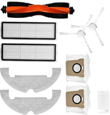 Compatibile con Xiaomi Robot Vacuum X10, parti di ricambio for aspirapolvere Spazzola laterale principale Filtro Hepa Sacchetto for la polvere in tessuto Coprispazzola principale ( Color : Set q )