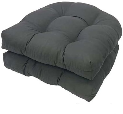 GYYFQH Stuhlkissen 2er Set, Sessel Kissen Zurück Sitzkissen Pad 48x48 cm, Sitzpolster Für Outdoor Geeignet, Outdoor Gartenstuhlkissen，Wasserdichtes Stuhlkissen(Dark Grey)