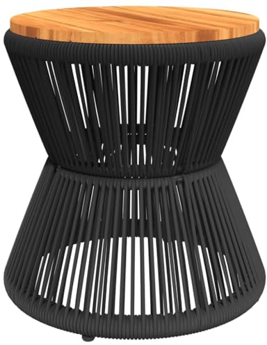 vidaXL Couchtisch, Beistelltisch mit Drahtgestell, Sofatisch für Wohnzimmer, Kaffeetisch Teetisch Tisch, Modern, Schwarz Akazienholz