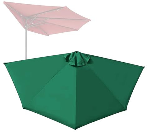SKINCATE 9Ft Umbrella Replacement Canopy Cover Half Umbrella Replacement Top Half Round Umbrella Replacement Cloth, 5 Ribs, For Balcony, Townhouse (Color : Dark Green, Size : 270cm/9ft-5ribs)