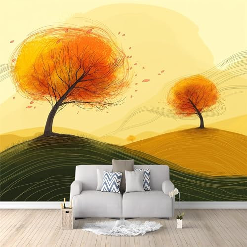 Fototapete Abstrakte Malerei Großer Baum 200x140 cm Tapete Wandtapete Wanddeko Design Mustertapete Wand Dekoration Wohnzimmer Schlafzimmer Büro Flur