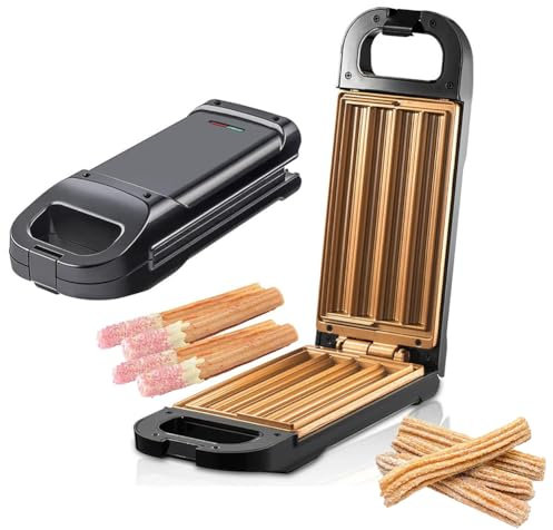 Elektrischer Churro-Maker für zu Hause, tragbarer antihaftbeschichteter 4-Churros-Maker, elektrische Churros-Maschine, spanische Donuts-Snackmaschine, kein Frittieren, leicht zu reinigen,850 W