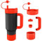 Tyasoleil Silicone Resin Cup Protector Set with Handle for Stanley Cup 40oz Tumbler, 5 Pcs (Red)