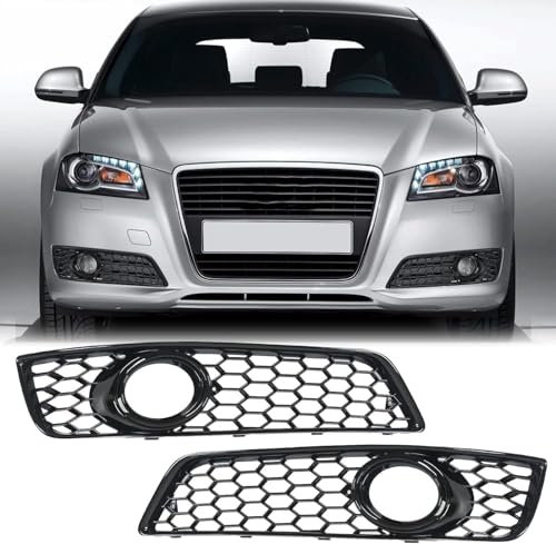 renyinsuo Coche Rejillas Frontales de radiador para Audi A3 8P 2009 2010 2011, Parrilla Central del Parachoques Resistente al óxido y al Agua