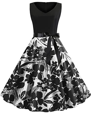 Mumuj Women Einschulung Mutter Milkmaid Wickelkleider Damen-Cocktailkleider, ärmellos, Vintage-Cocktailkleider, Vintage-Abendkleider, Hochzeits- und Women Korsett Festliche Rosa Brautkleid (Black, M)