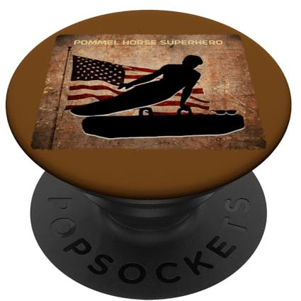 2024 Medalist Grunge US-Flagge – Pompel Pferd Superheld PopSockets mit austauschbarem PopGrip