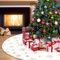 XIMEY Weihnachtsbaumdecke rund 120cm schöne Weihnachtsbaum Rock, Decke für Tannenbaum, Christbaumdecke, weich Weihnachtsbaum Decke, Baumdecke Weihnachtsbaum, schöne Decke für Weihnachtsbaum (Gold)