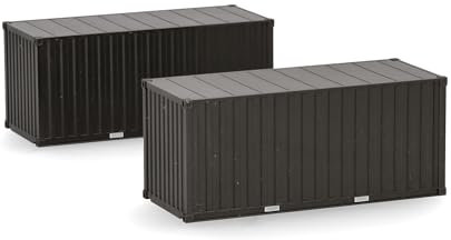 Herpa Accessories 2 x 20 ft Container German Armed Forces, Bronze Green (Unprinted) in Scale 1:87, Miniature Model, Plastic
