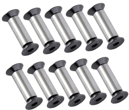 Milageto Lot de 10 vis de fixation pour plaque de manche de couteau, rivets à tête plate, rivets à vis pour couteaux pour chapeaux, chaussures, outils de