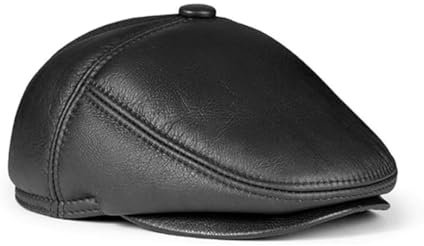 Zerimar Herren Ledermütze Peaky Blinders Style Beret Peaky Blinders Mütze Gatsby Schwarz Größe XL