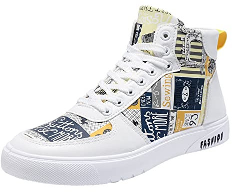 Generisch Herren Sneakers High-Top Sneaker Mode Turnschuhe Outdoor Leichtgewichts Männer Fitnessschuhe Walking Schuhe Skateboardschuhe rutschfest Atmungsaktiv Laufschuhe Freizeitschuhe