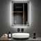 EMKE Bluetooth Bathroom Mirror with Lights and Shaver Socket, 50 x 70 cm Backlit Bathroom Mirror with LED Lights, Bluetooth Speaker/Anti-fog/Dimmable/Touch Switch, Hardwired, IP44