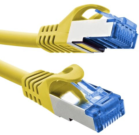 InLine 72602Y Câble patch Cat.6A, S/FTP, TPE (LSZH), CCA, PoE, LAN, Ethernet, câble réseau RJ45 Gigabit, jaune, 2 m