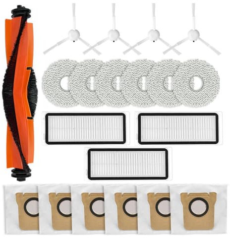 Kit de repuesto para aspiradora robótica Dréame L20 Ultra, 20 piezas juego de accesorios incluye 1 cepillo principal, 3 filtros, 6 bolsas de polvo, 6 paños de limpieza, 4 cepillos