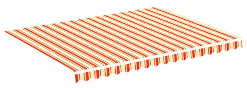 Gecheer Ricambio,Tela,per Tenda da Sole,4x3 m,Giallo e Arancione,Tela per Tenda Esterno Sole,Tela per Tenda da Sole da,Balcone,Patio,Terrazzo,Giardino,Tessuto di Ricambio per Tenda da Sole