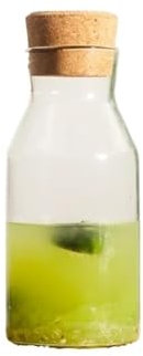JUNCHENG1008 Carafe Pichet à Eau en Borosilicate, Bouteille en Verre for thé infusé à Froid avec Pot en liège, récipient de Stockage for Fruits et vins, 800 ML/1 200 ML Carafe Eau(800ml)