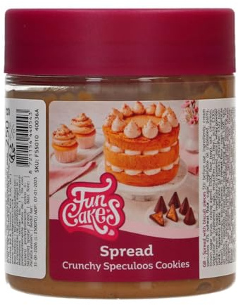 FunCakes Spread Aufstrich, Speculoos Cookies, 250 g | Füllung für Kuchen & Cupcakes, Topping, Dip oder Swirl, Perfekt für Torten, Cupcakes, Kekse, Croissants, Pfannkuchen und mehr