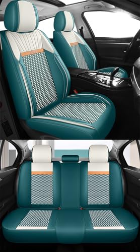 nenyan Autositzbezüge Komplett Set Universal in Premium Design | Schonbezüge für die Vordersitze & Rückbank | Auto Sitzbezüge Airbag Geeignet | Wasserdicht Sitzbezug - Grün