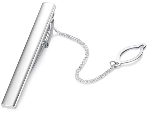 HONEY BEAR Herren Krawattennadel Krawattenklammer Hochzeit Tie Clip aus Edelstahl,MEHRWEG (Shinny Silber)