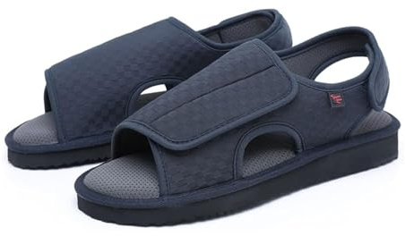 Generico Scarpe Larghe Per Diabetici Piedi Gonfi, Scarpe Uomo PiantaComode Leggere Estive, Sandali Per Diabetici Pianta Larga Con (blu, Adulto, 43, Numero, Sistema Taglie Calzature EU, Larga)