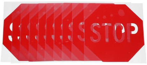 ANDRESLAD Lot de 10 Autocollants Rouge Stop Panneau d'Interdiction d'Entrée Auto-Adhésif Imperméable Usage Intérieur et Extérieur Signalisation de Sécurité Routière