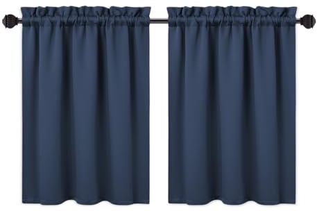 Garvee Blickdichte & wasserdichte Verdunkelungsvorhänge für kleine Fenster – 2er Set Gardinen für Küche & Bad, lichtundurchlässig, ideal für Wohnzimmer, Schlafzimmer oder, 26x30 Zoll