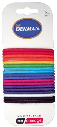 Denman 4mm Large No Damage Elastic E Bright Hairbands, 18-Piece (Pack of 1)
