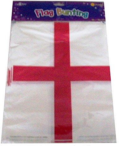 England St Georges Day Flag Bunting Banner 20 Flags 10M - 32 feet Long