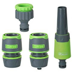 Kit lance d'arrosage + 2 raccords 15mm + nez