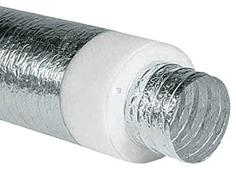 Tuyau conduit flexible en aluminium isolé (air chaud/froid, VMC) 10 m x différents diamètres