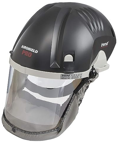 Trend Masque de protection respiratoire Airshield Pro PAPR APF 20, 230V prise européenne, alimenté par batterie pour une utilisation lors de tous types de travail du bois, AIR/PRO/EUR